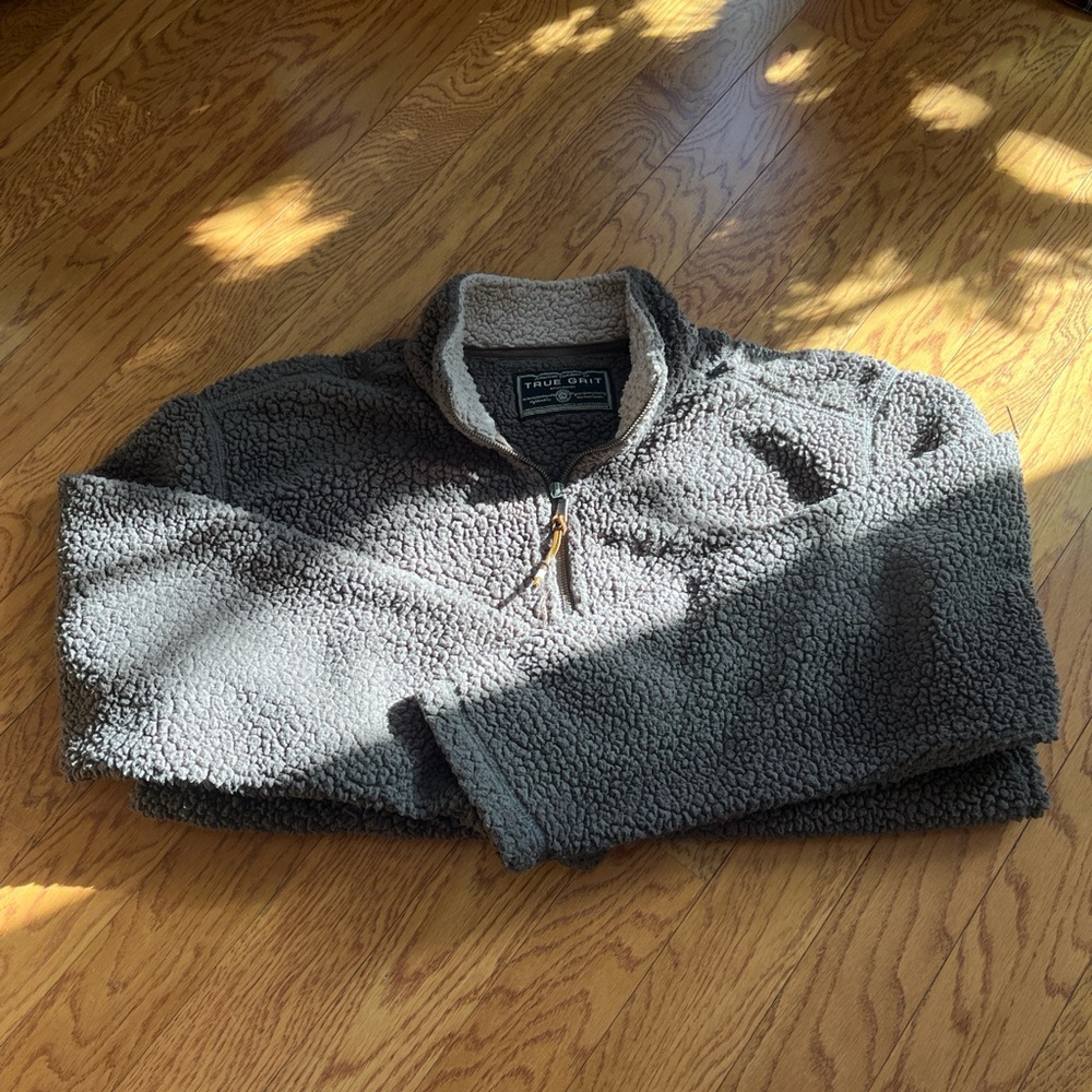 True Grit chocolate brown Sherpa Pullover